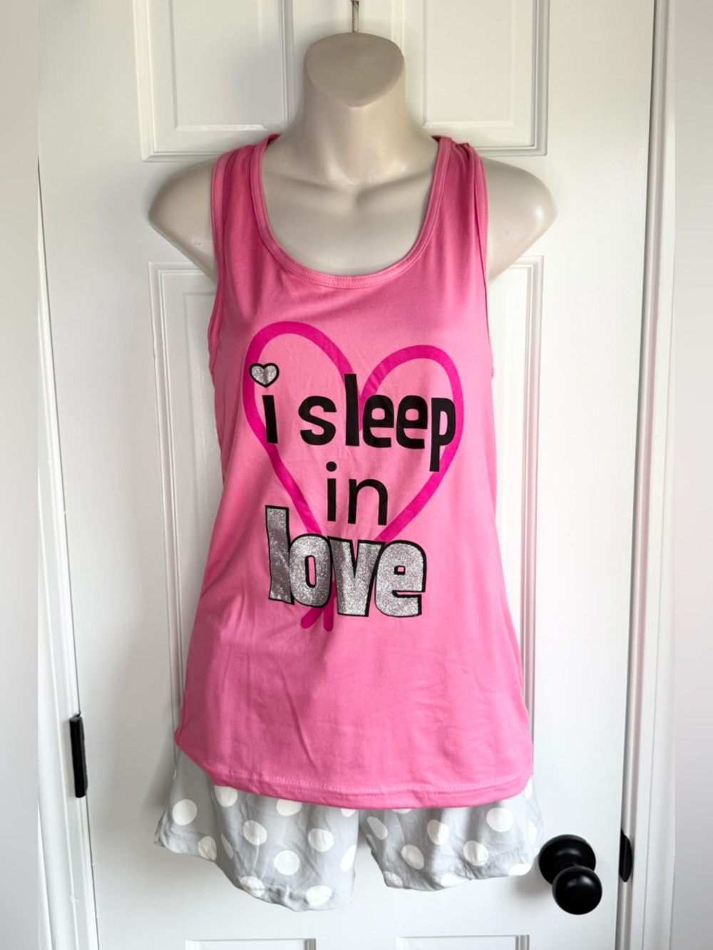 Pink Graphic Sleep Tank - I Sleep in Love